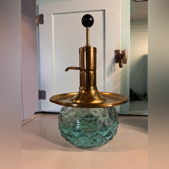 MCM Park Sherman Brass and Glass Liquor Pump Decanter - Picture 2 of 14